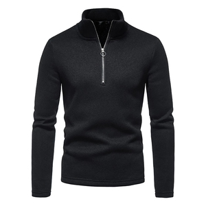Nouveau Pull de Golf à Col Zippé pour Homme, Sweat à Capuche en Polaire avec Col Montant, Veste Unie en Gros - Product Image 2