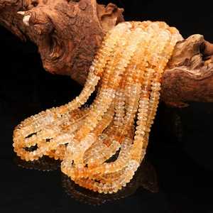 Natural Citrine German Cut Rondelle Beads 7-8mm AAA Faceted Citrine Beads Shaded Citrine Gemstone Beads Strand For Jewelry - Product Image 1