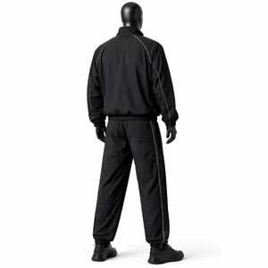 Custom <b>Black</b> Tracksuit Men <b>Windbreaker</b> Jacket & Pants Set Lightweight Training Jogging Suit OEM Sportswear - Product Image 4