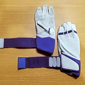 <b>Red</b> Leather Batting <b>Glove</b> with Padded Knit Fabric Buckle Closure Breathable for Training Unisex Youth Right Hand - Product Image 2