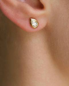 Asscher Cut Moissanite Bezel <b>Stud</b> <b>Earrings</b> for Women Gold Plated Minimalist Diamond <b>Stud</b> <b>Earrings</b> Gift - Product Image 4