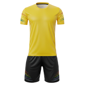 Uniforme de Fútbol Vibrante de Alto Rendimiento, 100% Poliéster, Malla con Corte Automatizado, Diseño Degradado, Cuello Redondo, Conjunto de Entrenamiento de Fútbol - Product Image 1