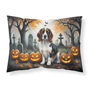 ปลอกหมอนมาตรฐานสำหรับตกแต่งและปลอกหมอนอิงลายฮาโลวีนสแปเนียลสแปนเนียลของเวลส์สปริงเกอร์งานศิลปะฮาโลวีนน่ากลัว - Product Image 1