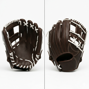 Gant de baseball en cuir H-Web pour droitier, doigts entièrement couverts, pour adulte, toutes saisons, antidérapant, fermeture à enfiler, fermeture auto-agrippante - Product Image 3
