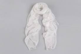 White silk Scarf Long Lightweight Solid Color Women's Daily Wear All Seasons Accessory - Product Image 2