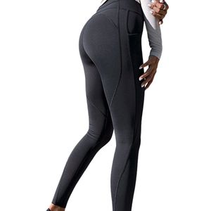 Leggings de yoga taille haute personnalisés pour femmes, pantalons de sport fitness avec poches, antistatiques, extensibles, pour l'entraînement et la gym, vente en gros OEM - Product Image 3