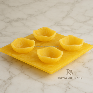 Juego de cuencos de resina de lujo con bandeja Base, cuencos decorativos para dulces, dátiles y aperitivos, juego de platos para servir, vajilla hecha a mano de lujo - Product Image 1