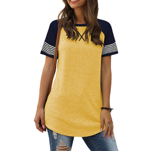 Camiseta de Mujer, Simple, de Color Sólido, con Estampado, Cuello Redondo, Tops de Verano, Camiseta de Moda para Mujer, Camiseta con Logotipo Personalizado para Mujer - Product Image 1