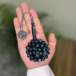 Nouveau Tasbih religieux en résine écologique, 33 perles, chapelet de prière en pierre turquoise, bijoux de comptage musulmans, Inde - Product Image 1