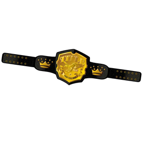 Cinturón de Campeonato Premium con Emblema y Coronas Doradas, Cinturón de Título de Cuero de Primera Calidad para Eventos y Coleccionistas - Product Image 3