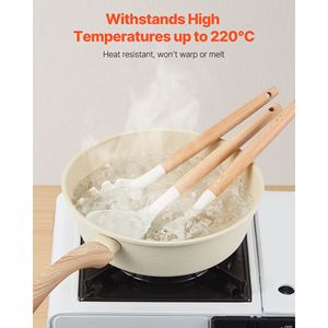 Set di 34 Utensili da Cucina in Silicone Resistenti al Calore fino a 220°C con Supporto in Legno, Cucchiai e Attrezzi per Cucinare - Product Image 6