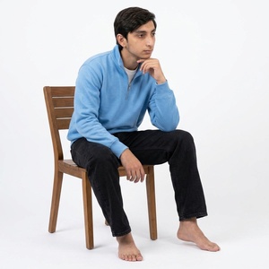 Sweat-shirt personnalisé pour homme avec fermeture éclair quart de tour, en coton épais French Terry, coupe classique, col montant, style décontracté urbain, pull-over - Product Image 3
