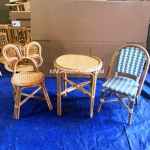 Silla Infantil de Ratán Tejida a Mano de Lujo para Alquiler en Fiestas de Cumpleaños, Muebles para Interiores y Exteriores, OEM, ODM - Product Image 3