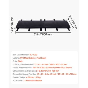 Imbottitura Avvolgente per Palo da Basket Resistente, 71 Pollici di Altezza, 1.2 Pollici di Spessore, con 2 Imbottiture da 6.3x4.5x4.5 Pollici, Attrezzatura per Campo Sportivo - Product Image 3