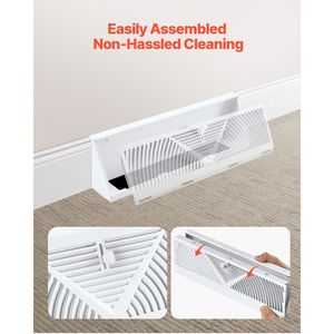 Grilles de plancher robustes en fer de 15 pouces, lot de 10, anti-rouille et anti-décapage, pour systèmes CVC, utilisables comme grilles de plinthe - Product Image 6