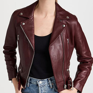 Veste en cuir pour femme, coupe confortable, finition de qualité, usage quotidien, style vintage. - Product Image 1