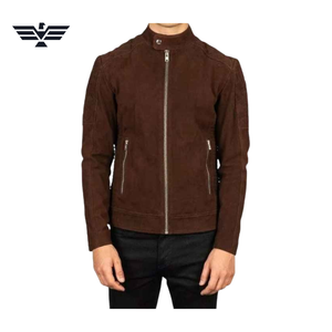 Men's Brown Genuine Leather Bomber Jacket Turn-down Collar Zipper Closure Slim Fit Winter Wear Faux <b>Fur</b> Lining Vintage Style - Product Image 1