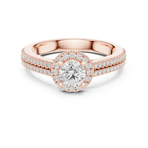 แหวนเพชรทรงกลมทองคำขาว 14K เพชรเพาะเลี้ยงสำหรับผู้หญิง สวมใส่ในออฟฟิศ เพชรเพาะเลี้ยงใหม่ - Product Image 3