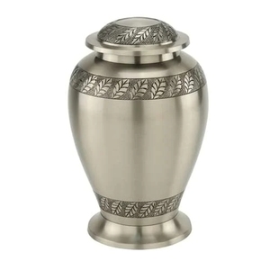 Urna Funeraria de Metal Negro Medianoche y Plateado – Urna Conmemorativa con Patrón de Ondas Tallado a Mano para Entierro en Casa y Exhibición Funeraria - Product Image 6