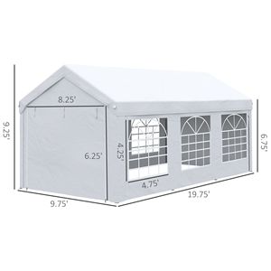 Tendone Portatile 6x3 m Grande per Esterni con Pareti Laterali Rimovibili e Finestre, Ideale per Feste, Parcheggio Auto e Riparo - Product Image 3