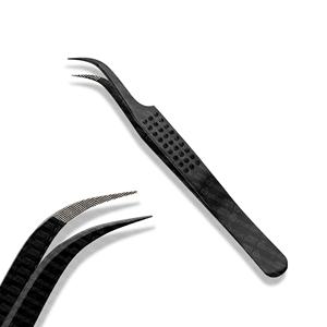 Pinces à cils durables en acier inoxydable avec poignée antidérapante, placement précis des cils, outil professionnel pour les cils - Product Image 3