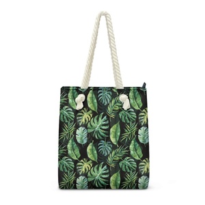 Bolso de Hombro de Playa con Estampado de Hojas de Monstera Hawaiana, Bolso de Mano de Cuerda para Mujer, Bolso Tote Clásico y Moderno para Dama, Impresión Bajo Demanda y Dropshipping - Product Image 1