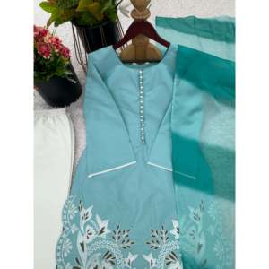 Top-Bottom de diseñador para mujer y Dupatta Set con bordado elegante - Product Image 5