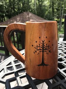 Jarra de Cerveza de Madera con Diseño de Animales Silvestres Tallada a Mano, Jarra Vikinga Rústica, Taza de Café de Madera Grabada, Vaso de Madera para Beber, Regalo - Product Image 2