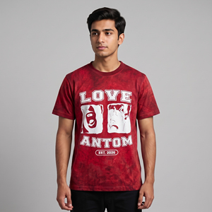 Custom Logo Breathable Cotton/Bamboo Fiber Jersey <b>Mock</b> <b>Neck</b> Acid Washed Sun Faded Plus Size Quick Dry Men's T-shirt Screen - Product Image 5