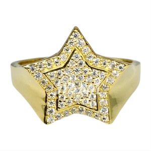 <b>Mens</b> Iced Out Moissanite Star Shape Cluster Hip Hop Pave Pinky <b>Ring</b> 925 Sterling <b>Silver</b> Wedding Engagement or Anniversary Gift - Product Image 1