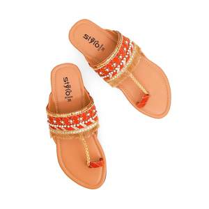 Mujer Orange Fancy Flats EC0206 - Product Image 1