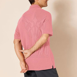 Men's <b>Pink</b> Short Sleeve Pique <b>Polo</b> <b>Shirt</b> With Embroidered Logo Casual Regular Fit Cotton Breathable Design Front Logo - Product Image 2