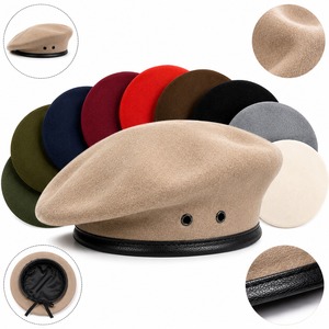 Feenix Doublesafe Hot Sale Custom Embroidered <b>Red</b> <b>Wool</b> Tactical High Quality Security Beret-Formal Style Sports Use Plain Unisex - Product Image 1