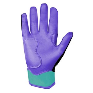 Gants de frappe rembourrés en cuir violet, noir et turquoise avec fermeture auto-agrippante pour entraînement adulte unisexe - Product Image 4