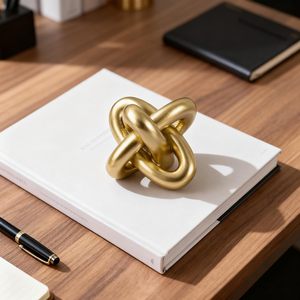 Estatua de Nudo Dorado, Escultura de Tres Nudos, Decoración para el Hogar, Adorno para Mesa de Centro, Sala de Estar, Comedor, Entrada, Estante - Product Image 2
