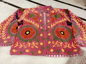 Manteau en velours rose brodé de fleurs, col mandarin, manches longues, grande taille, style chinois, vêtement d'extérieur en coton respirant pour l'hiver, adulte - Product Image 1