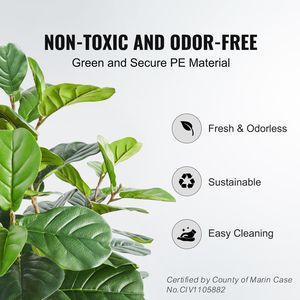 Planta Artificial de Ficus Lyrata de 5 Pies, Material PE Seguro, Protección Antivuelco, Bajo Mantenimiento, Aspecto Realista, para Bodas - Product Image 3