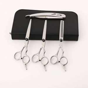 Ensemble d'outils de coupe professionnels en acier inoxydable de qualité supérieure, ciseaux de salon, kit de barbier, lame plate à dents aiguisées de 6 pouces, ANAAIF - Product Image 2