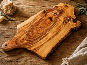 Tabla de Cortar Redonda de Madera de Olivo Ecológica con Asa para Preparación de Alimentos - Product Image 6