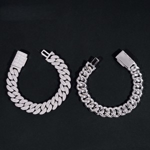 Pulsera de Cadena Cubana de Lujo con Diamantes de Moissanita VVS, Plata 925, 8mm-15mm, Pulsera Iced Out al por Mayor - Product Image 6