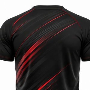 Ensemble de vêtements de sport pour hommes, t-shirt et short athlétiques, légers, à séchage rapide, en maille polyester/coton, vêtements de sport pour la salle de sport - Product Image 4
