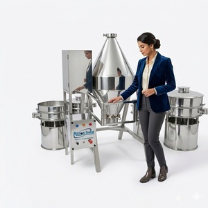 Mélangeur à double cône robuste Micron India, conception en acier inoxydable, pour boissons gazeuses et poudres sèches, 440V - Product Image 3