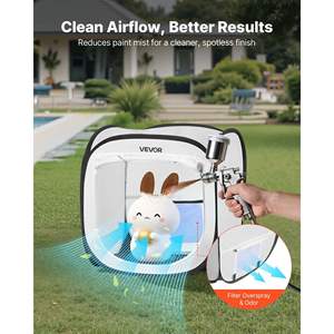 Tente de peinture portable pop-up 15,94 x 15,94 x 16,9 pouces, accessoire de studio photo avec porte en maille pour petits modèles, vases, cadres - Product Image 3