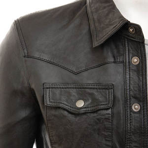 Men's High Street Style High Quality Winter Genuine Leather <b>Canvas</b> <b>Jacket</b> Waterproof Breathable Windproof Funnel Neck Front - Product Image 4