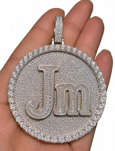 Collar de Plata con Colgante de Letra Temática Hip Hop Iced Out, con Microincrustaciones de Moissanita Corte Baguette (Unisex/Mujeres/Niños/Hombres) - Product Image 4