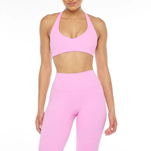 Girls Sexy Sport <b>Bras</b> Yoga Wear Fitness Active Shorts Sets Women Summer Solid Crop Top knitted two Pieces Set Sexy Club Floral - Product Image 1