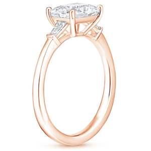 แหวนหมั้นเพชรทรงคลาสสิคแบบ Emerald Cut ทองคำแท้ 18K ชุบโรเดียม ตัวเรือนแบบหนามเตย สไตล์เรขาคณิตสำหรับผู้หญิง ได้รับการรับรองจาก GIA - Product Image 6