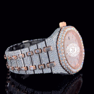 Montre mécanique ETA en acier inoxydable de qualité supérieure, or rose, avec diamants Moissanite, pour usage quotidien professionnel, meilleur prix - Product Image 2