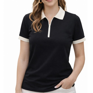 Most Popular Design Knitted Breathable Casual Style Ladies Golf Polo Shirts Latest Fashion Style Women's Polo Shirt For Summer - Product Image 2