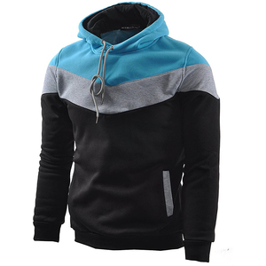 Sweat-shirt à capuche brodé pour homme, coupe classique, en molleton, décontracté, pour l'hiver, 100 % coton, bleu, gris, noir, tricoté - Product Image 3